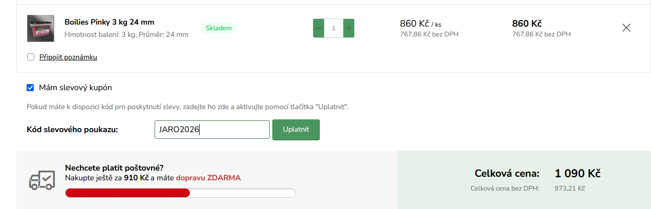 volba slevového kuponu