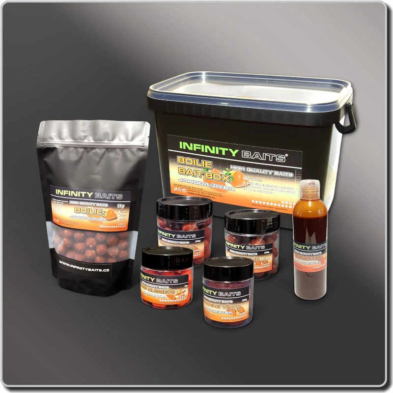 Boilie bait box Jahoda/ryba (24 + 24 mm, 18 mm, 10 mm)