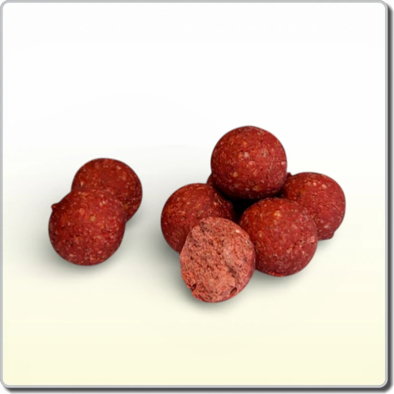 Rozpustné boilies Jahoda/ryba 200 g mix 20 + 24 mm