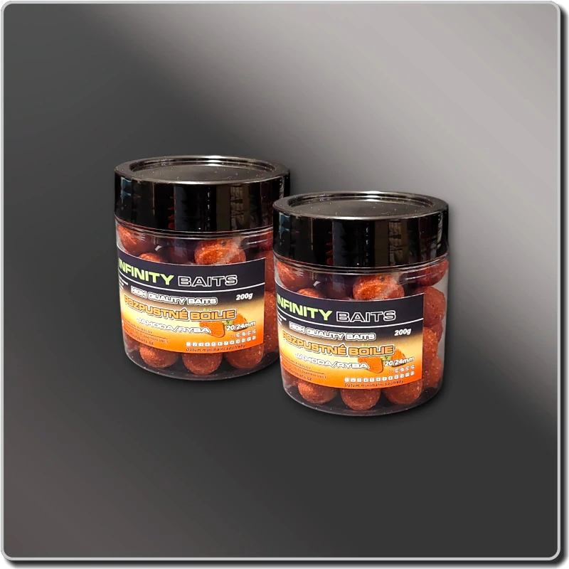 Rozpustné boilies Jahoda/ryba 200 g mix 20 + 24 mm