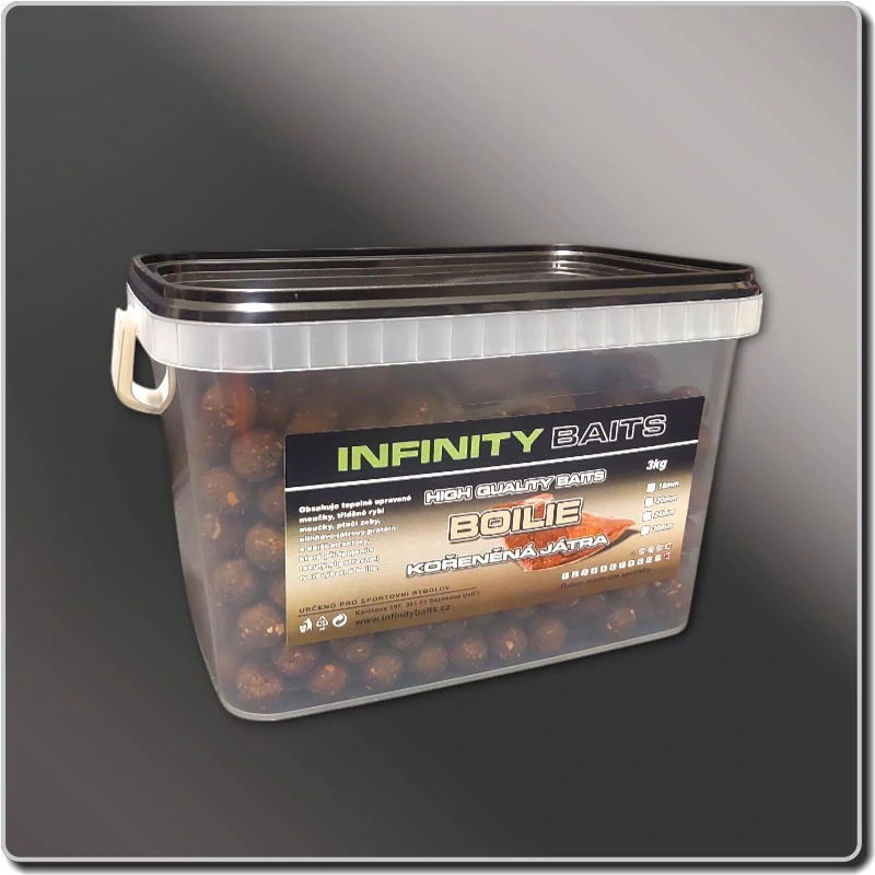 Boilies Kořeněná játra 3 kg 24 mm