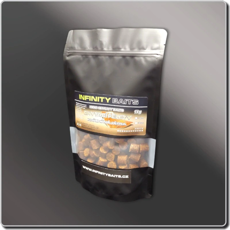 Chytací pelety Kořeněná játra 1 kg 14 mm